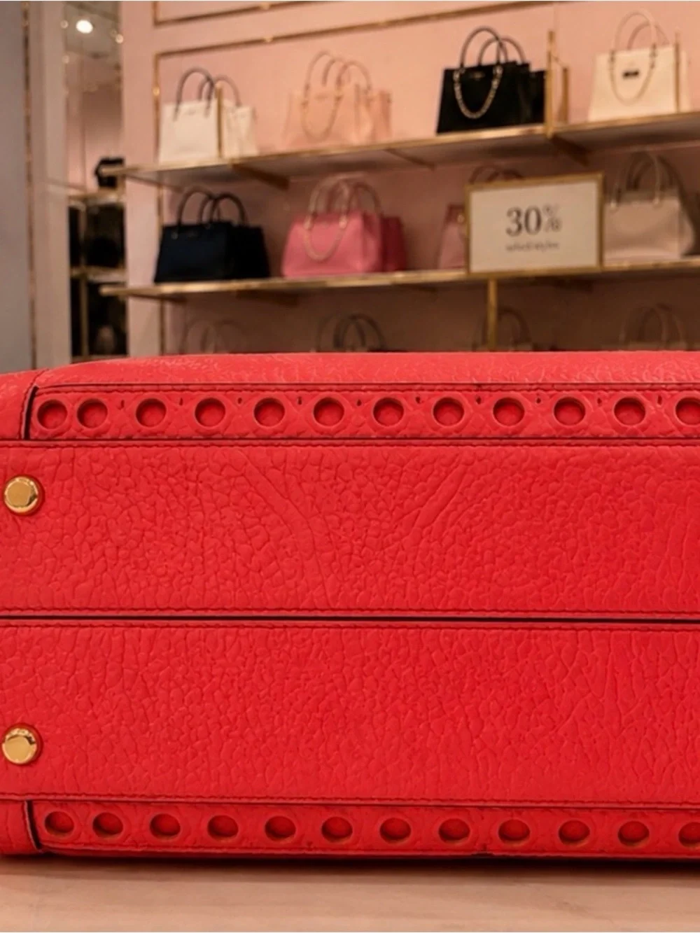 kate spade Red Perforated Leather Crossbody SatcheL EUC